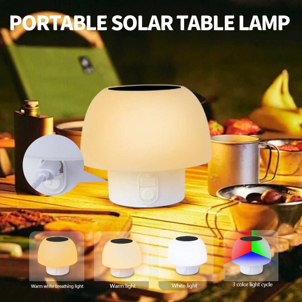 HQ Solar Lighting Portable LED Solar Table Lamp Indoor Outdoor Warm+White+RGB Night Light Xmas hqsolarlighting