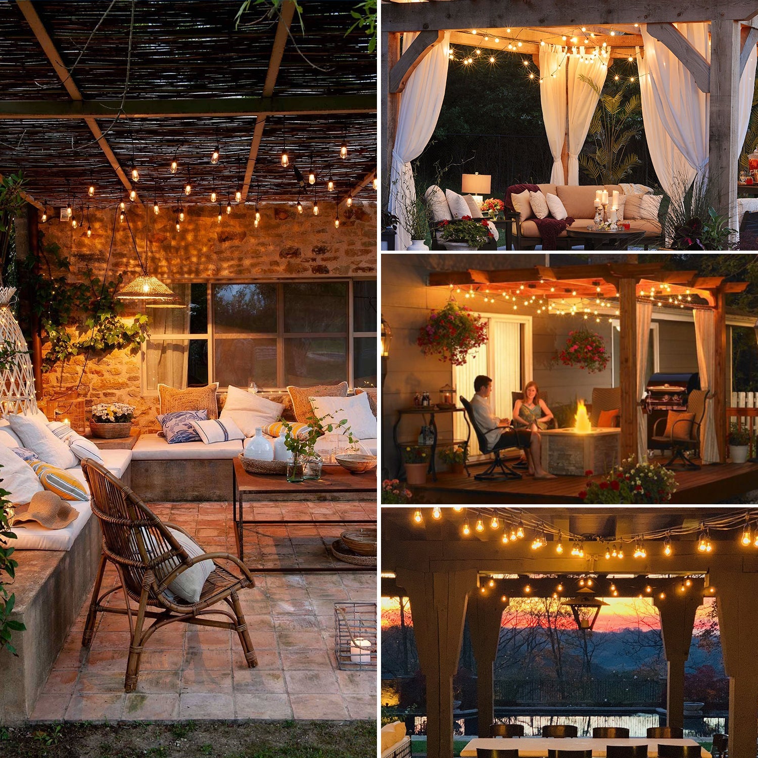 HQ SolarLighting 15M-240M Connectable LED Outdoor Festoon Lights Party Lights String Lights Dimmable HQ SolarLighting