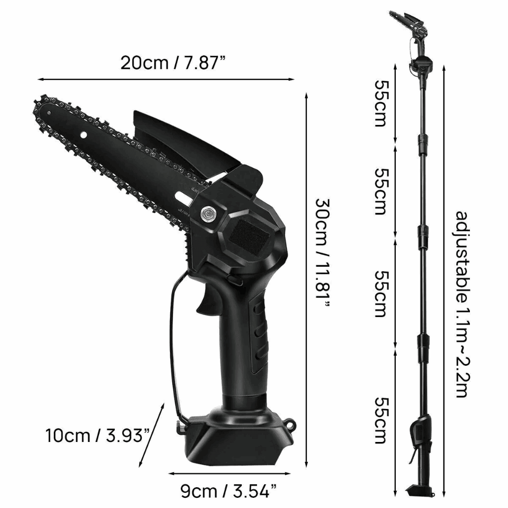 2 - in - 1 Cordless 6 - Inch Telescopic Chainsaw (+2 FREE Batteries) - HQ SolarLighting