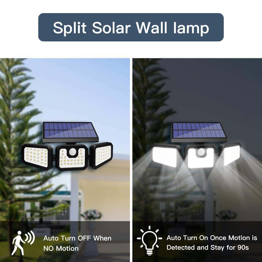 HQ SolarLighting 3 - Head Solar Motion Light Solar Wall Lights LED Motion Light - HQ SolarLighting