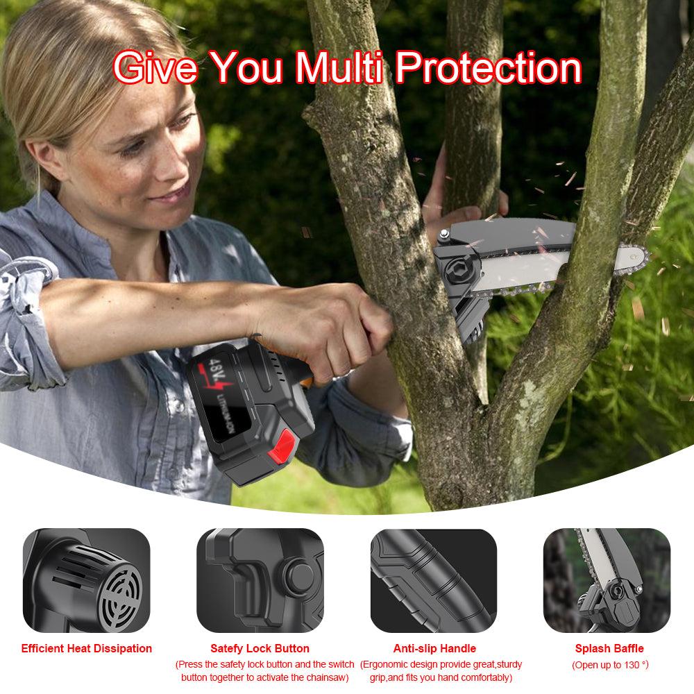 HQ SolarLighting 6" Cordless Electric Chainsaw + (2 FREE Batteries)