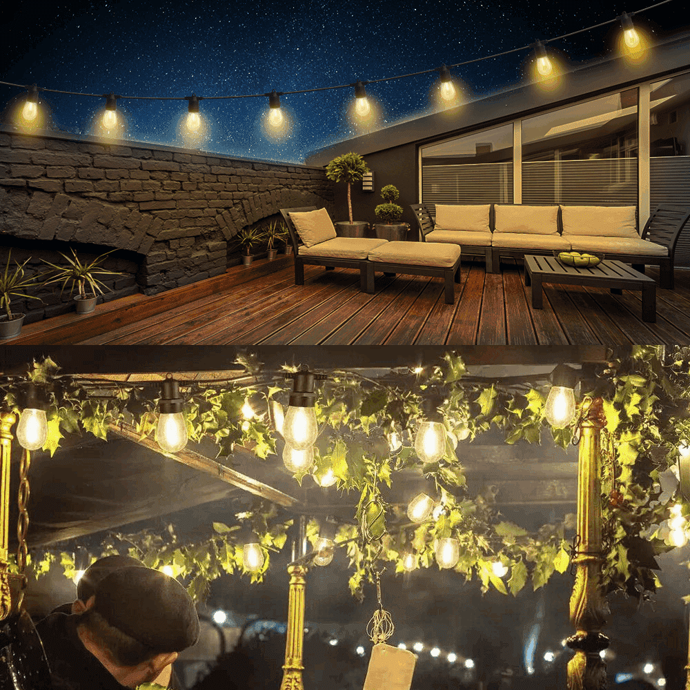 HQ SolarLighting 20M - 200M Connectable LED Festoon String Lights Party Lights Patio Lights Dimmable - HQ SolarLighting