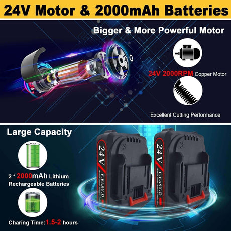 HQ SolarLighting Cordless Hedge Trimmer (+2 FREE Batteries) - HQ SolarLighting