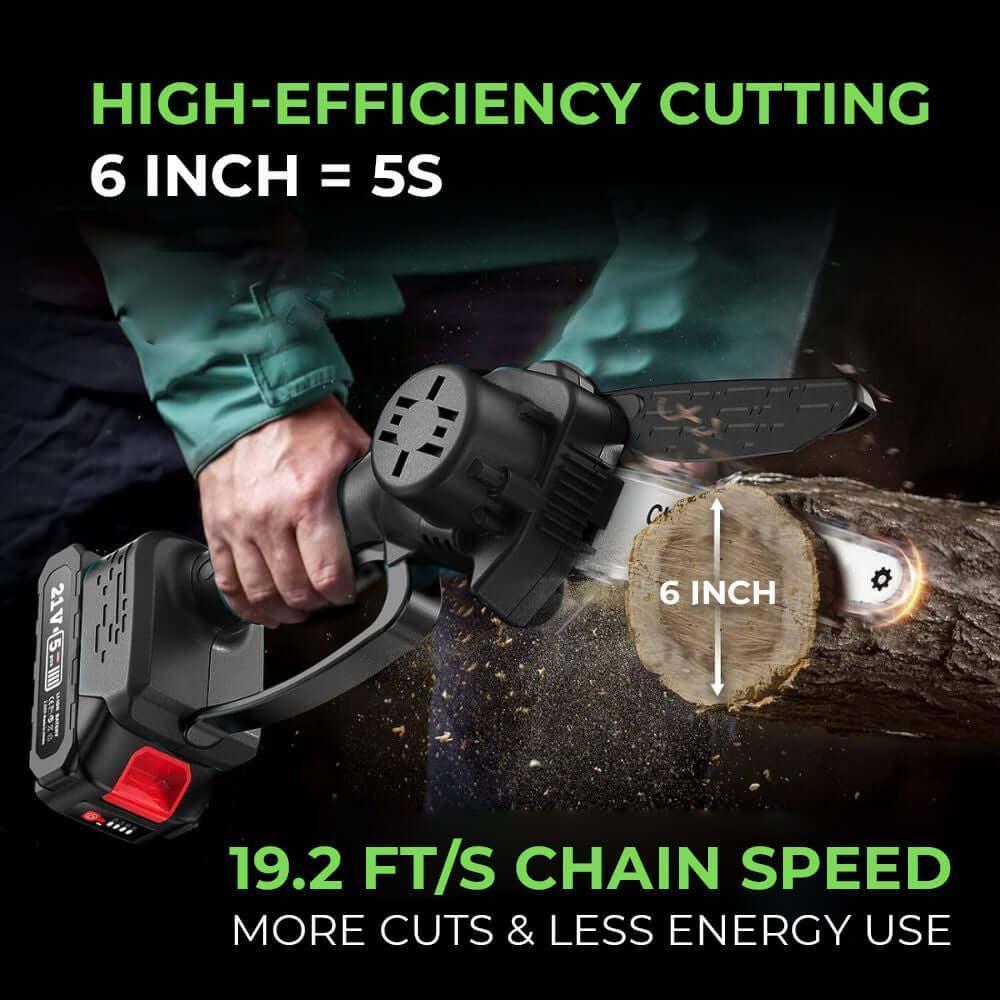 2 - in - 1 Cordless 6 - Inch Telescopic Chainsaw (+2 FREE Batteries) - HQ SolarLighting