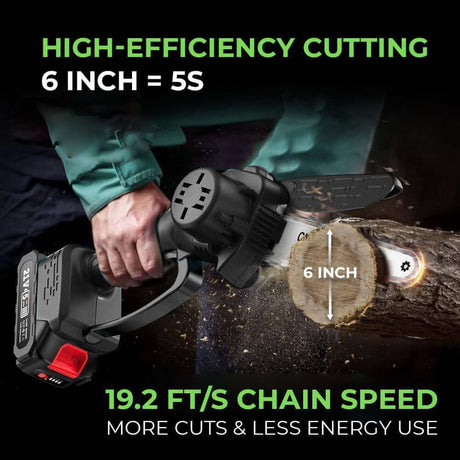 2 - in - 1 Cordless 6 - Inch Telescopic Chainsaw (+2 FREE Batteries) - HQ SolarLighting