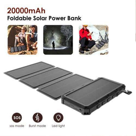HQ SolarLighting Solar Charging Portable 20000mAh Power Bank Folding Solar Panels For Phones and Tablets - Hot products