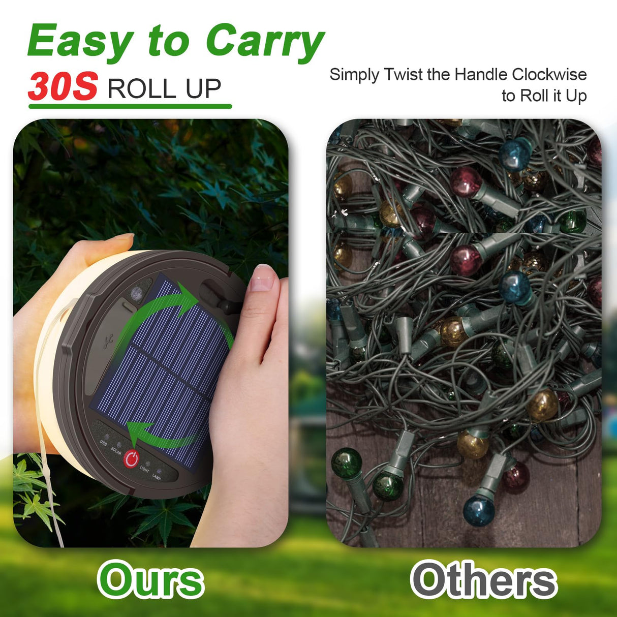 Solar Camping String Light, 12.8 M  Solar Portable Waterproof Camping Lights with Remote, USB Type-C Rechargeable Portable Camping Lights with 8 Lighting Modes for Garden Party Decorations soga