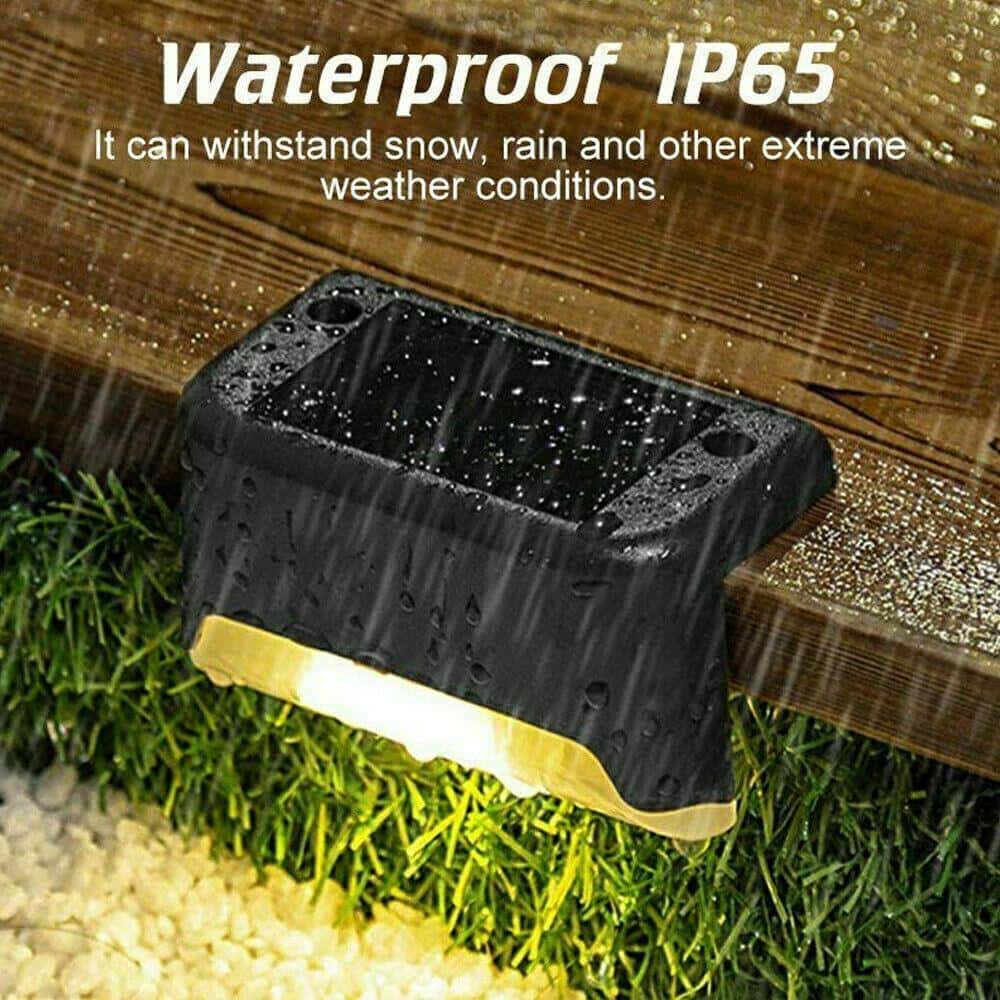 Solar-Terrassenleuchten für den Außenbereich – 4er-Pack wasserdichte LED-Stufenleuchten für Zaun, Treppe, Terrasse