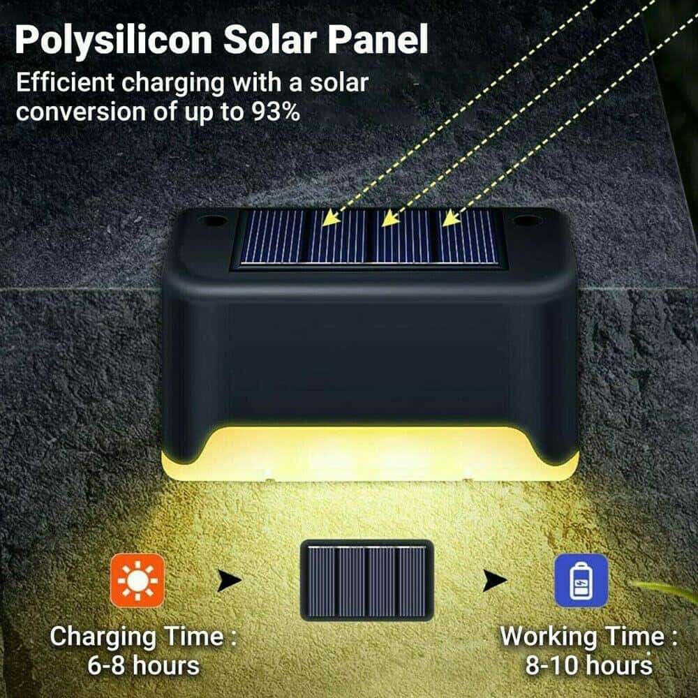 Solar-Terrassenleuchten für den Außenbereich – 4er-Pack wasserdichte LED-Stufenleuchten für Zaun, Treppe, Terrasse