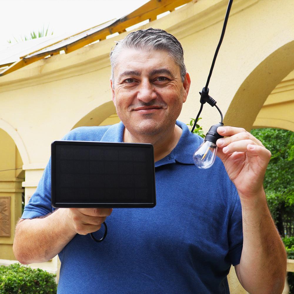 HQ SolarLighting Solar-Girlandenlicht, 15 m, 1 Packung, Weihnachtsdekoration, Gartenlichter