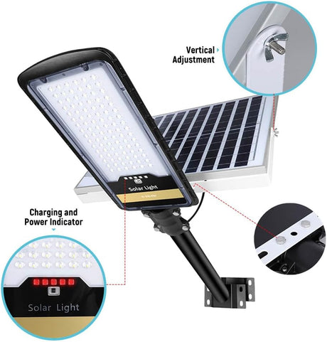 HQ SolarLighting Solar Street Lights Outdoor Lamp, 16000lm IP67 Waterproof Light with Anti Broken Remote Control Mounting Bracket, Dusk to Dawn Security Led Flood Light for Yard, Garden, etc hqsolarlighting