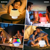 HQ Solar Lighting Portable LED Solar Table Lamp Indoor Outdoor Warm+White+RGB Night Light Xmas hqsolarlighting
