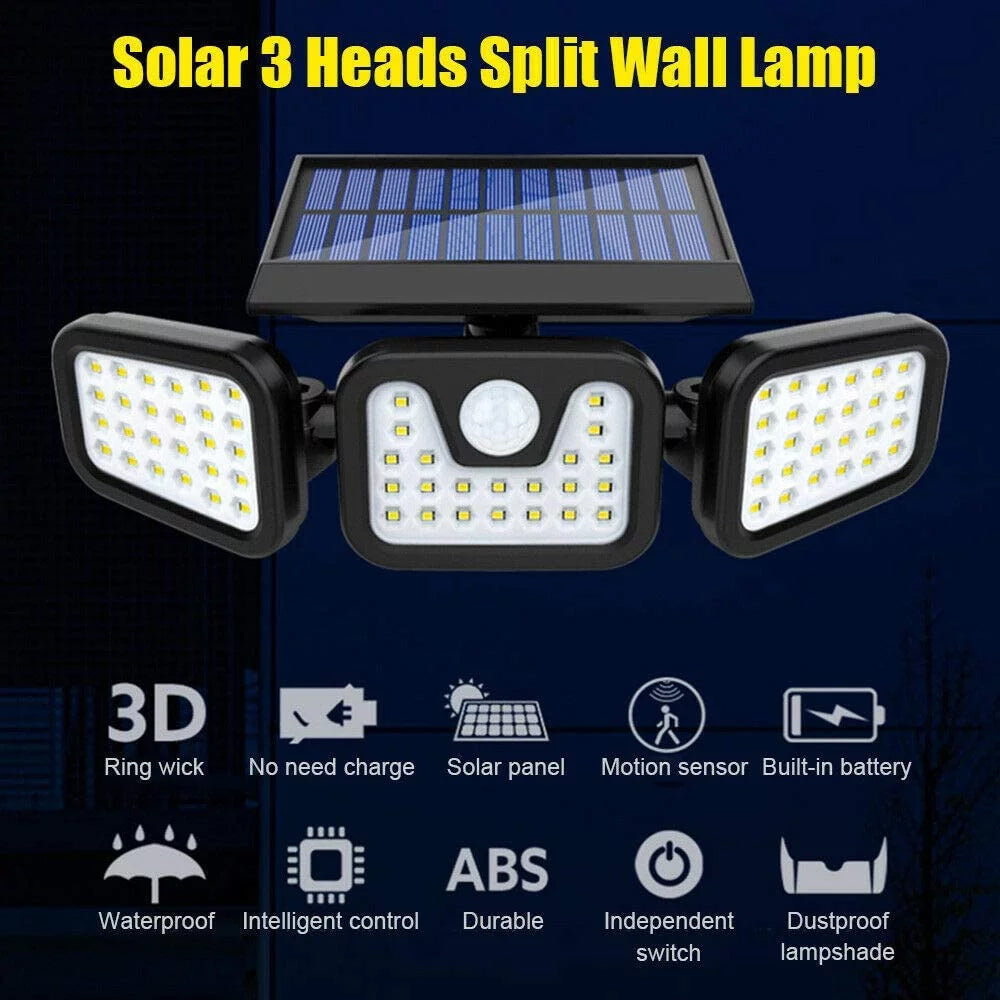 HQ SolarLighting 3-Head Motion Light