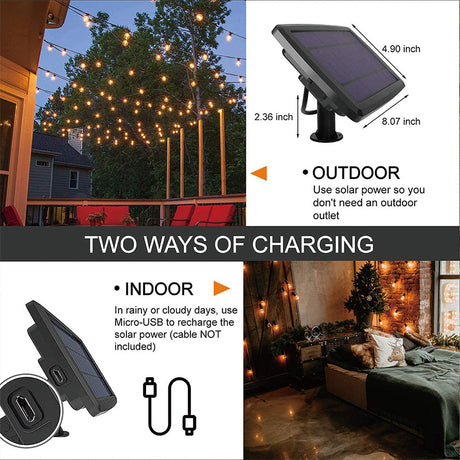 HQ SolarLighting Replacement Solar Charger with DC female connector and built-in battery - Accessories