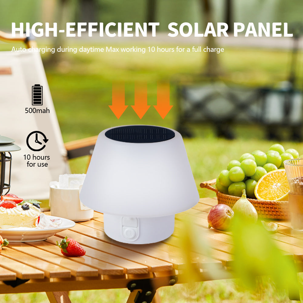 HQ Solar Lighting Portable LED Solar Table Lamp Indoor Outdoor Warm+White+RGB Night Light Xmas hqsolarlighting