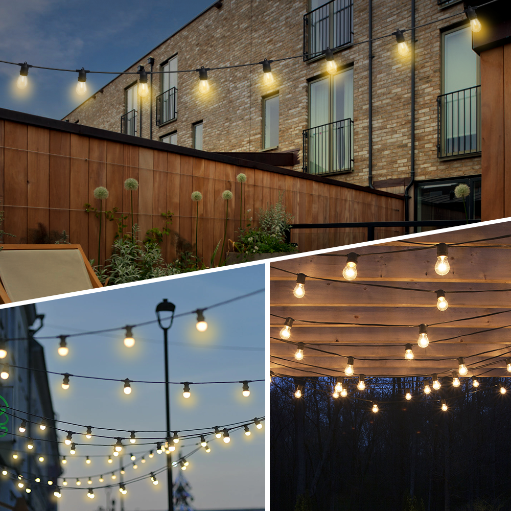 HQ SolarLighting 20M-200M Connectable LED Festoon String Lights Party Lights Patio Lights Dimmable