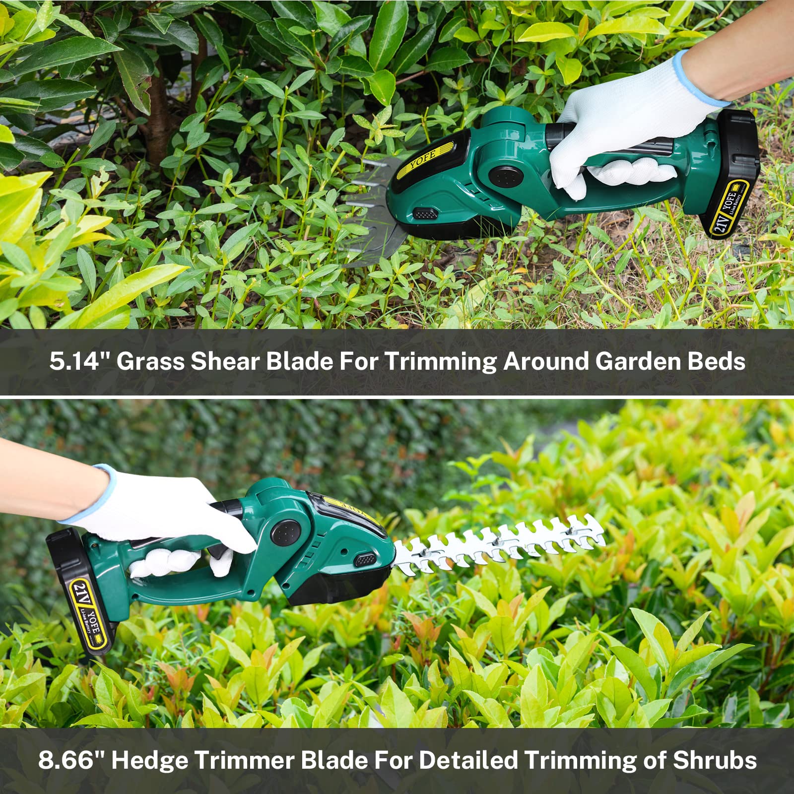 HQ SolarLighting Cordless Hedge Trimmer (+2 FREE Batteries)