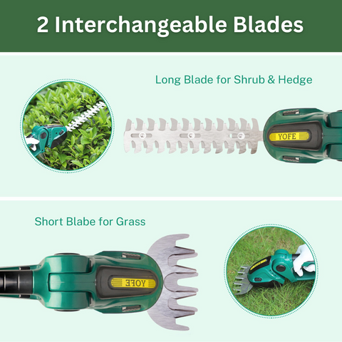 HQ SolarLighting Cordless Hedge Trimmer (+2 FREE Batteries)