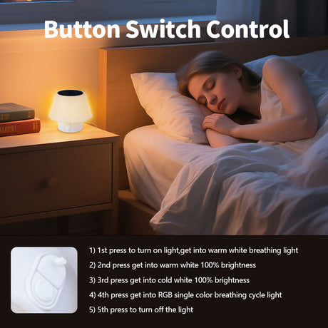 HQ Solar Lighting Portable LED Solar Table Lamp Indoor Outdoor Warm+White+RGB Night Light Xmas hqsolarlighting