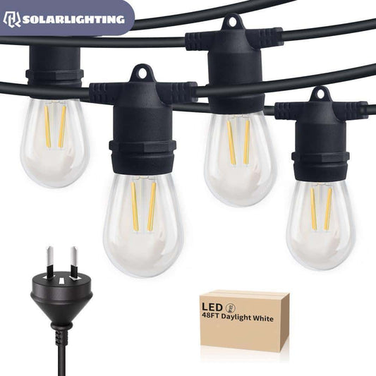 HQ SolarLighting 20M - 200M Connectable LED Festoon String Lights Party Lights Patio Lights Dimmable - HQ SolarLighting