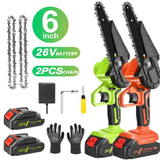 HQ SolarLighting 6" Cordless Electric Chainsaw + (2 FREE Batteries)