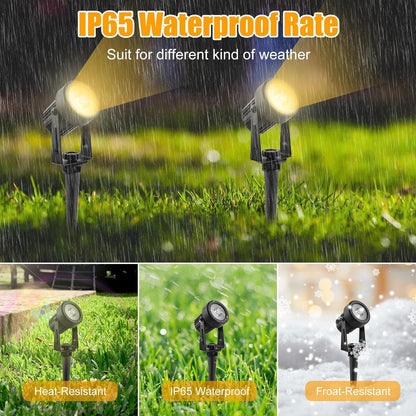 HQ SolarLighting Solar Spotlights Outdoor Garden, 3000K Warm white Solar Garden Lights with IP65 Waterproof,Outdoor Garden Lights Wall Lights for Garden Yard Path Driveway Porch Walkway