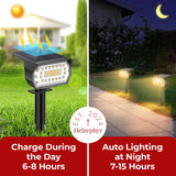 Solar Landscape Spot Lights Outdoor, IP65 Waterproof, Lights for Garden Gate Yard Garage Pathway Outside with 3 Lighting Modes [Warm White] soga