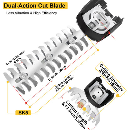 HQ SolarLighting Cordless Hedge Trimmer (+2 FREE Batteries)