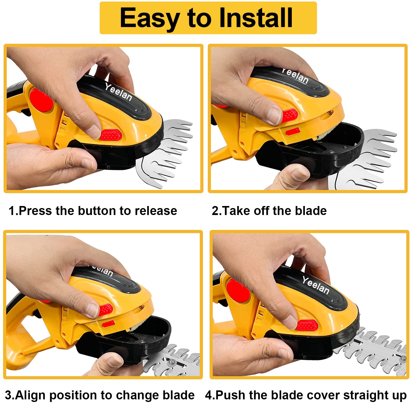 HQ SolarLighting Cordless Hedge Trimmer (+2 FREE Batteries)