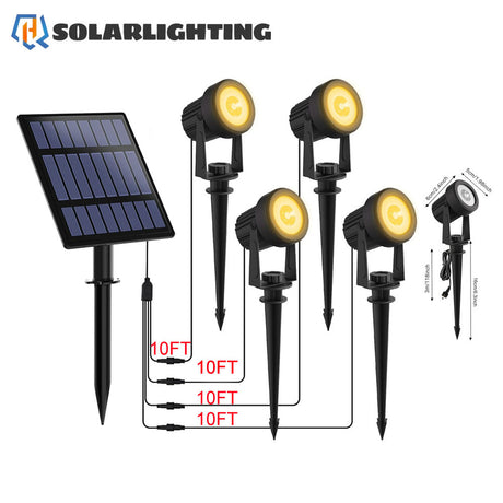 HQ SolarLighting Solar Spotlights Outdoor Garden Lights for Garden Yard Path Driveway Porch Walkway - Garden Lights