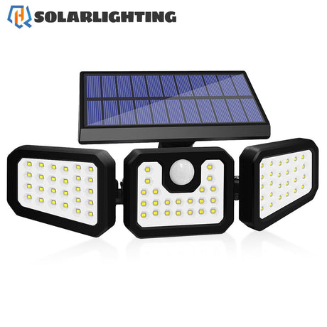 HQ SolarLighting 3-Head Solar Motion Light Solar Wall Lights LED Motion Light - Garden Lights