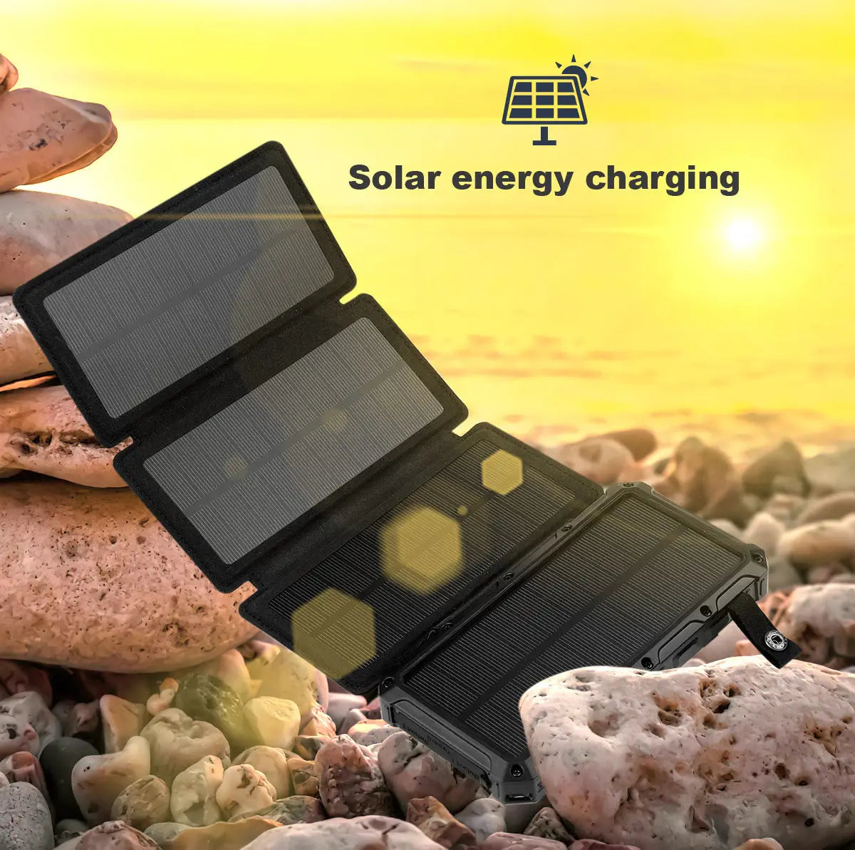 HQ SolarLighting Solar Charging Portable 20000mAh Power Bank Folding Solar Panels For Phones and Tablets