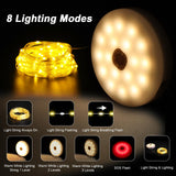 Solar Camping String Light, 12.8 M  Solar Portable Waterproof Camping Lights with Remote, USB Type-C Rechargeable Portable Camping Lights with 8 Lighting Modes for Garden Party Decorations soga