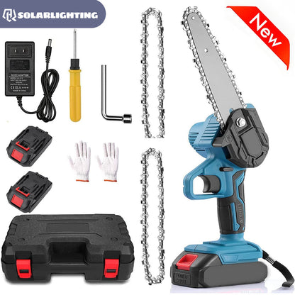 HQ SolarLighting 6" Cordless Electric Chainsaw + (2 FREE Batteries)