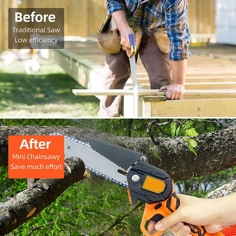 HQ SolarLighting 6’’ Cordless Electric Chainsaw + (2 FREE Batteries) - Hot products