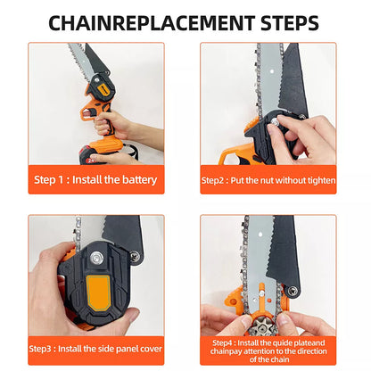 HQ SolarLighting 6" Cordless Electric Chainsaw + (2 FREE Batteries)