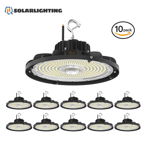 10 PCS 120V Powered 150W 200W 240W UFO High Bay Lights - Lights