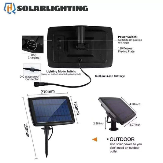 HQ SolarLighting Replacement Solar Charger with DC female connector and built-in battery - Accessories