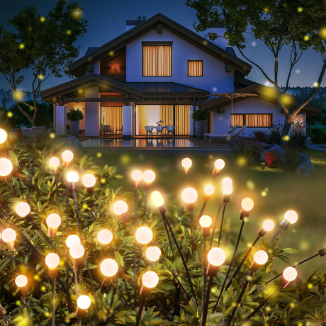 HQ SolarLighting Waterproof Solar Powered Firefly Lights Warm White for Garden Decoration - Garden Lights